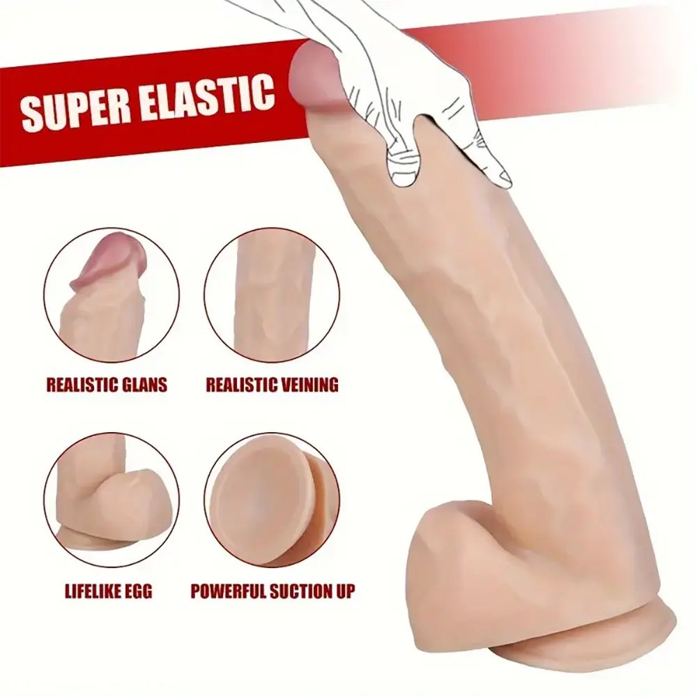 Flesh big head realistic dildo, photo 6