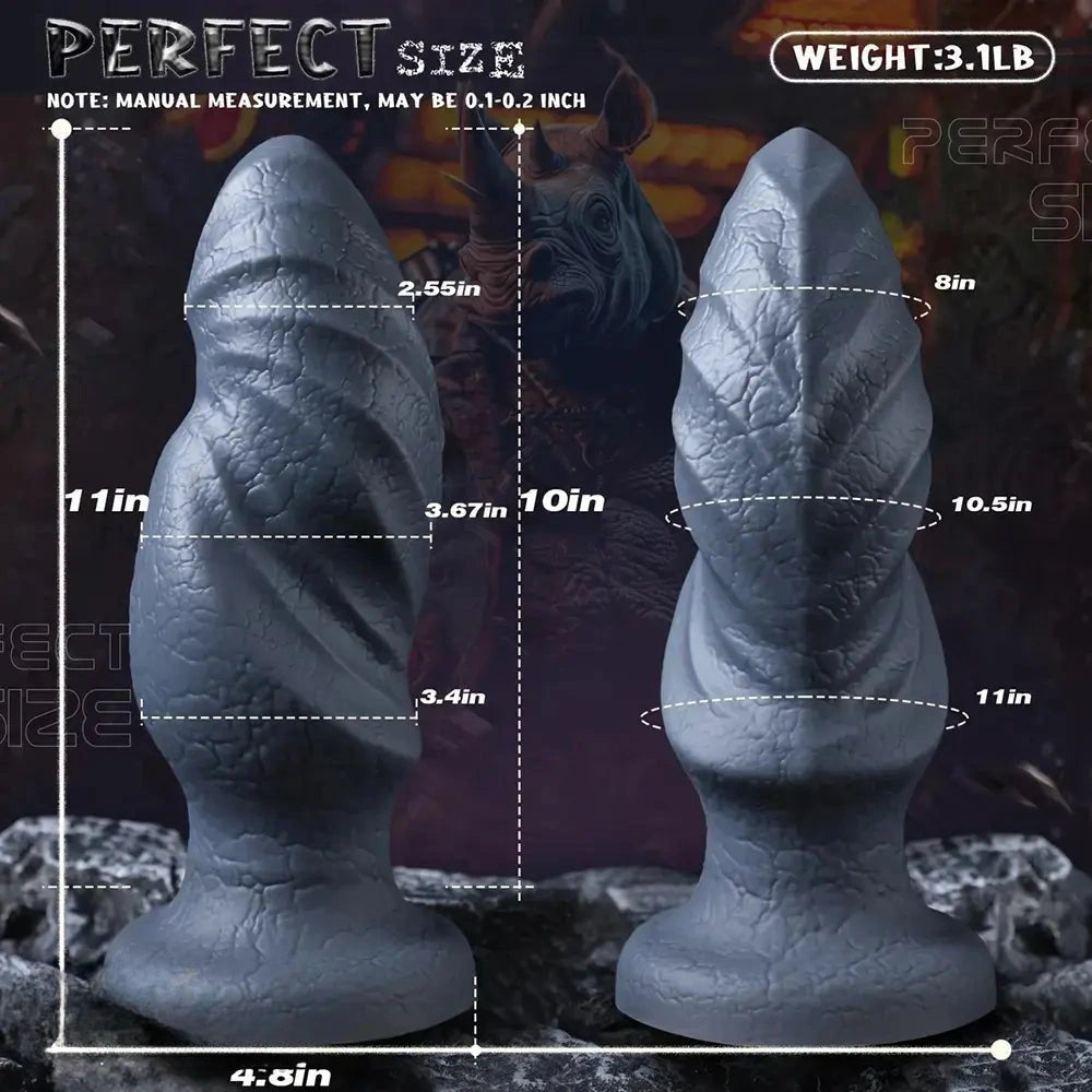 Blue scaled knotted fantasy dildo