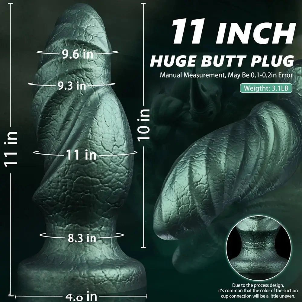 Green scaled knotted fantasy dildo