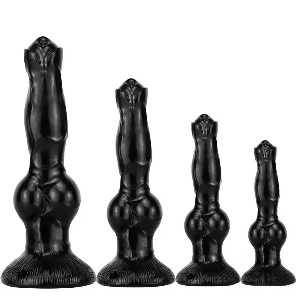 Black knotted animal dildo, photo 1