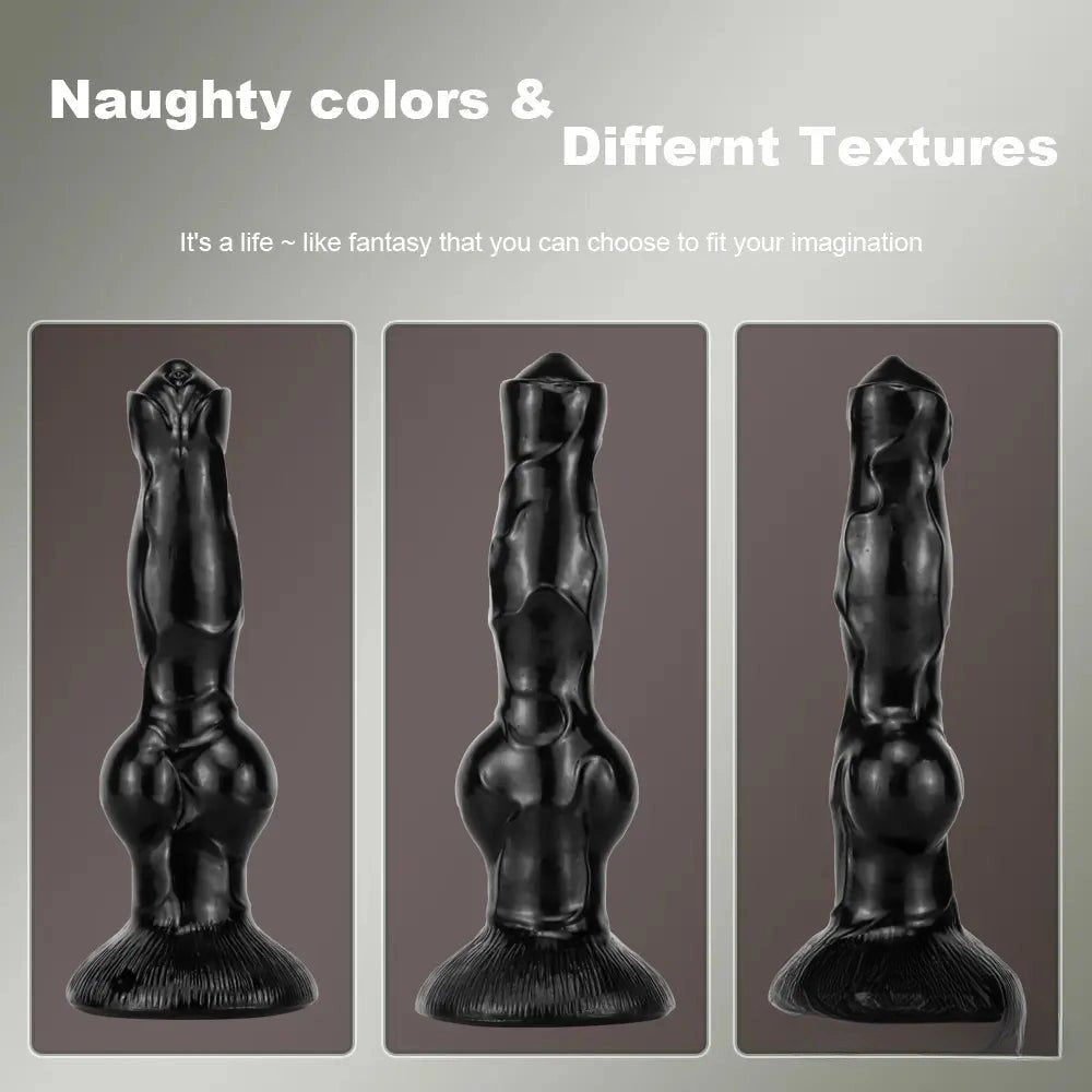 Black knotted animal dildo, photo 2