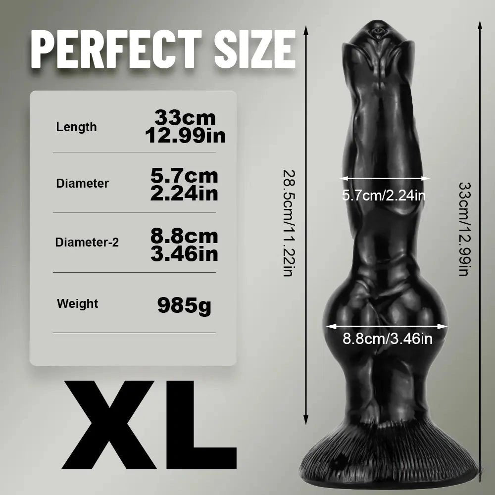 Black knotted animal dildo, photo 8