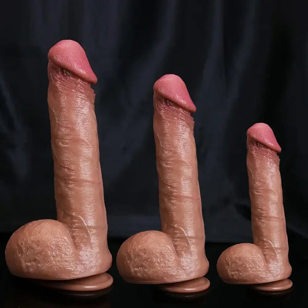 Flesh big realistic silicone dildo, photo 1