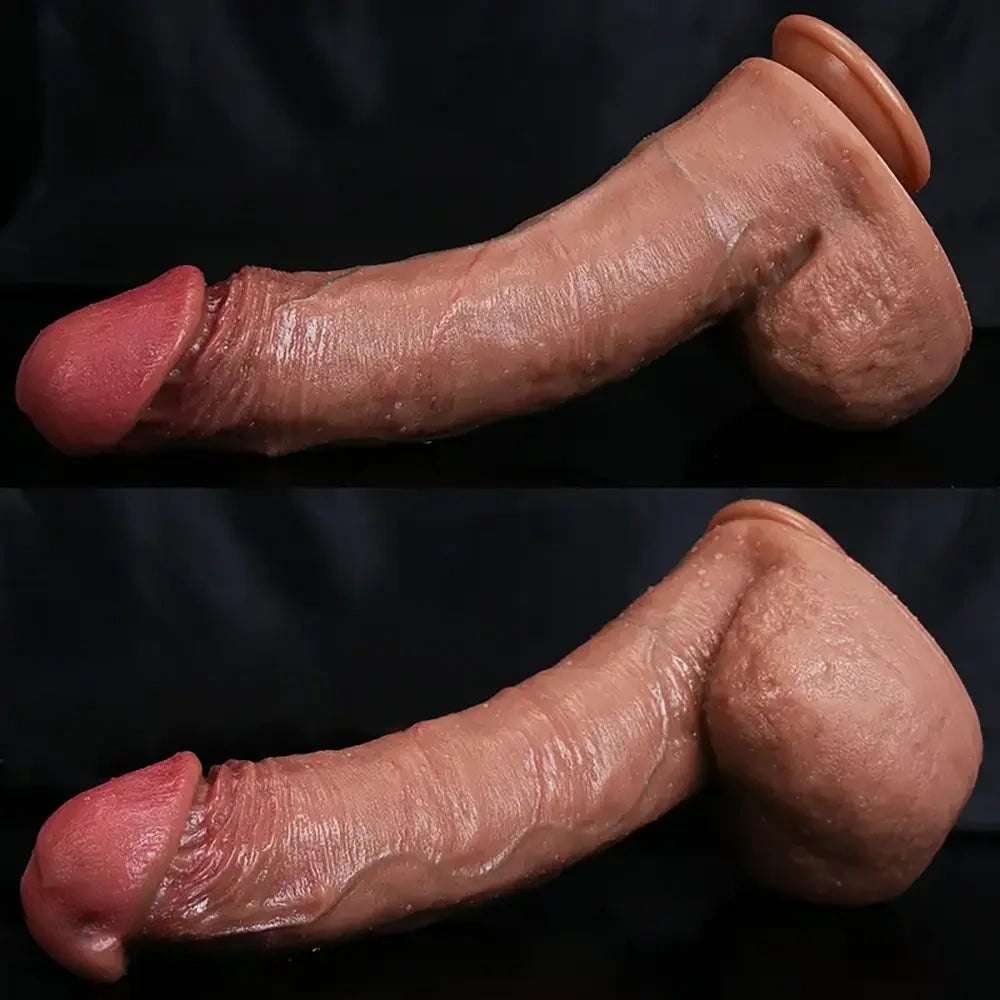 Flesh big realistic silicone dildo, photo 2