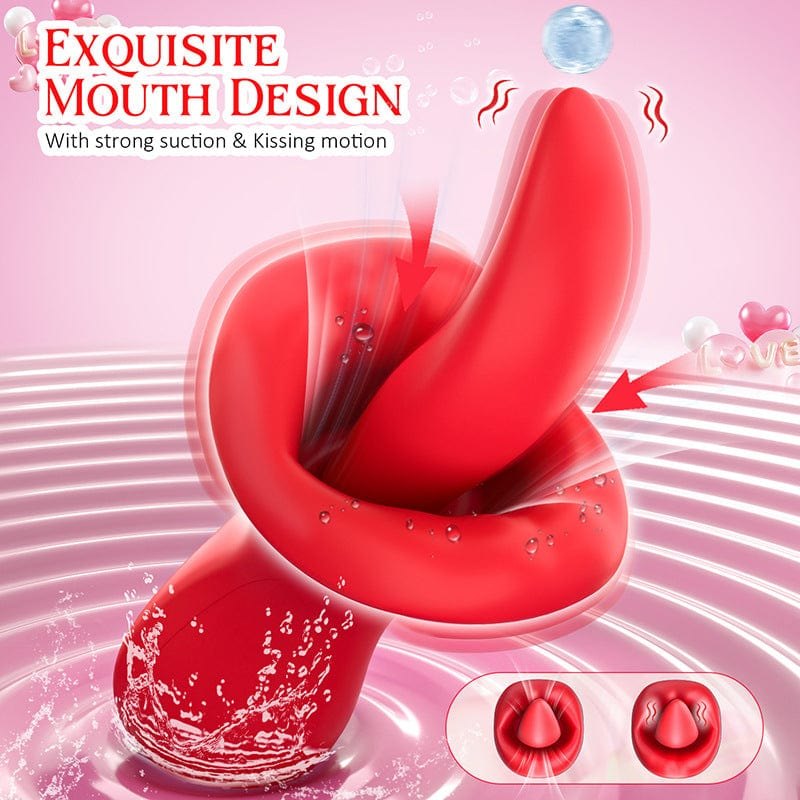Red big mouth suction vibrator, photo 3