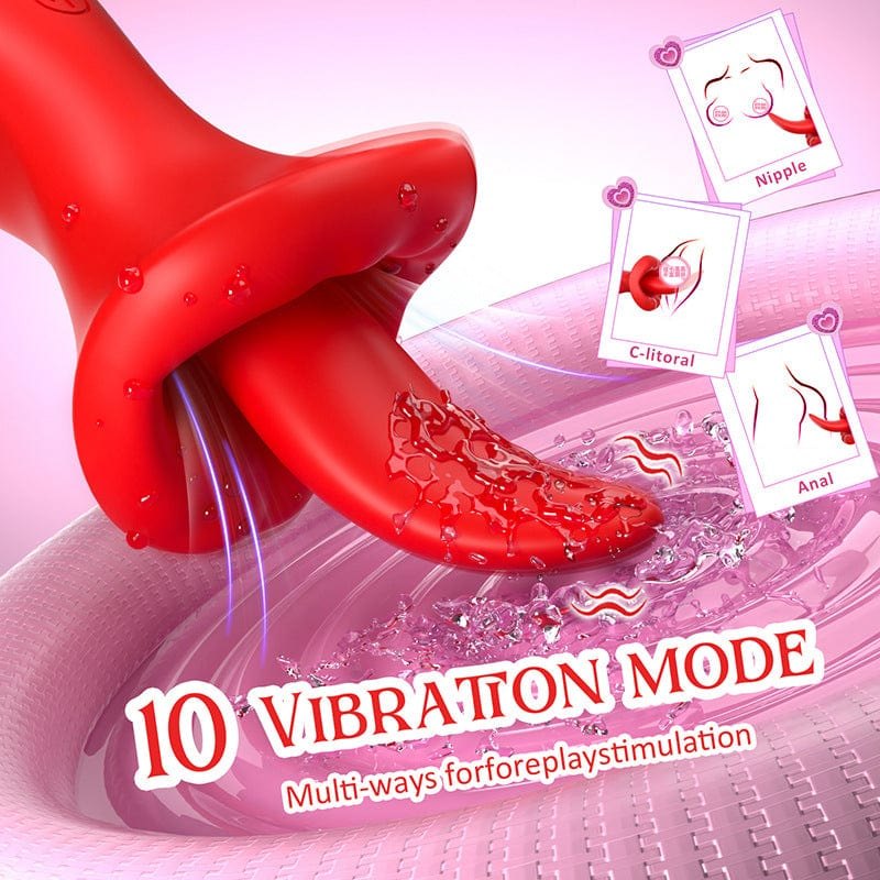 Red big mouth suction vibrator, photo 4
