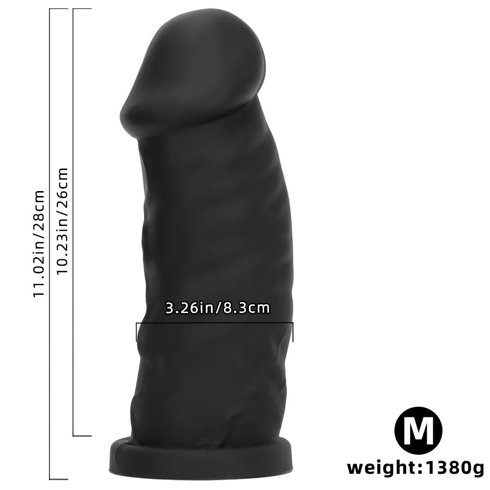 Black silicone mushroom head suction cup dildo, photo 18