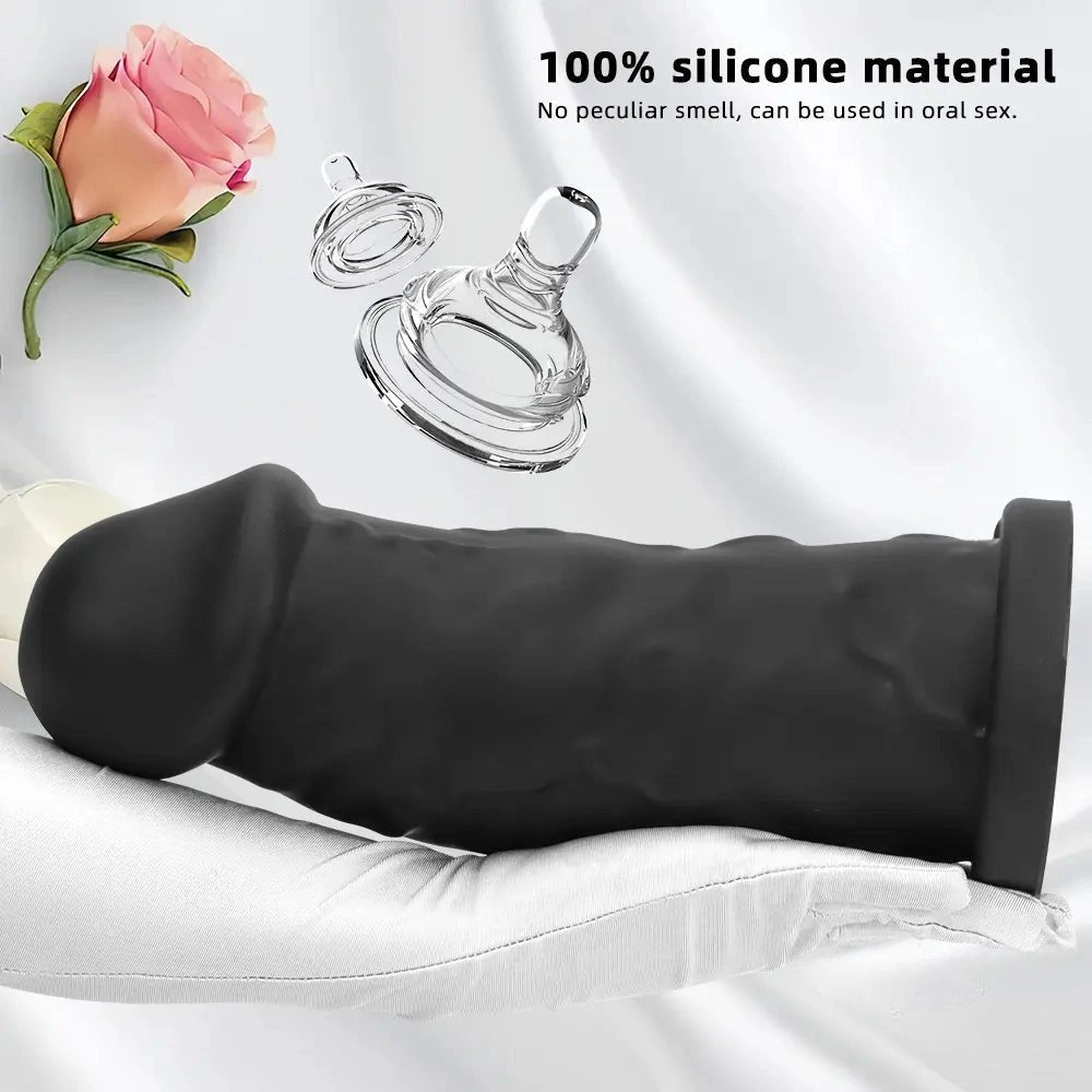 Black silicone mushroom head suction cup dildo, photo 5