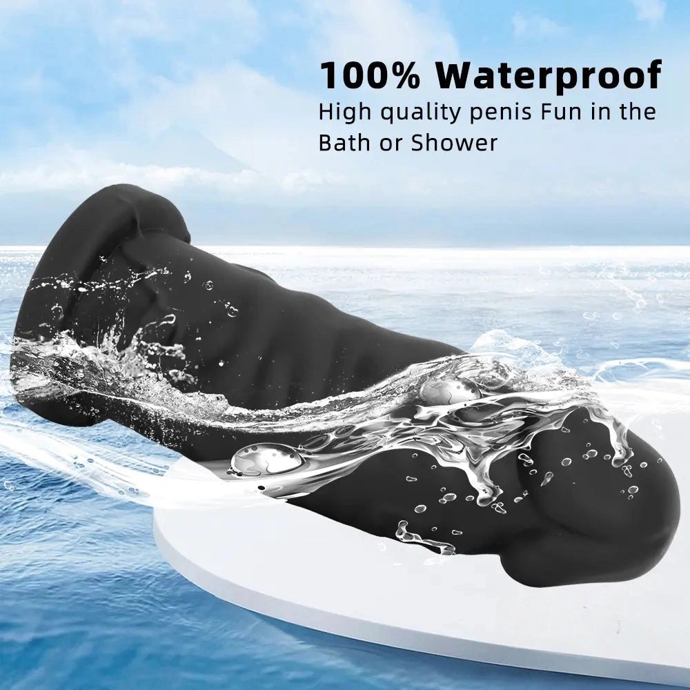 Black silicone mushroom head suction cup dildo, photo 6