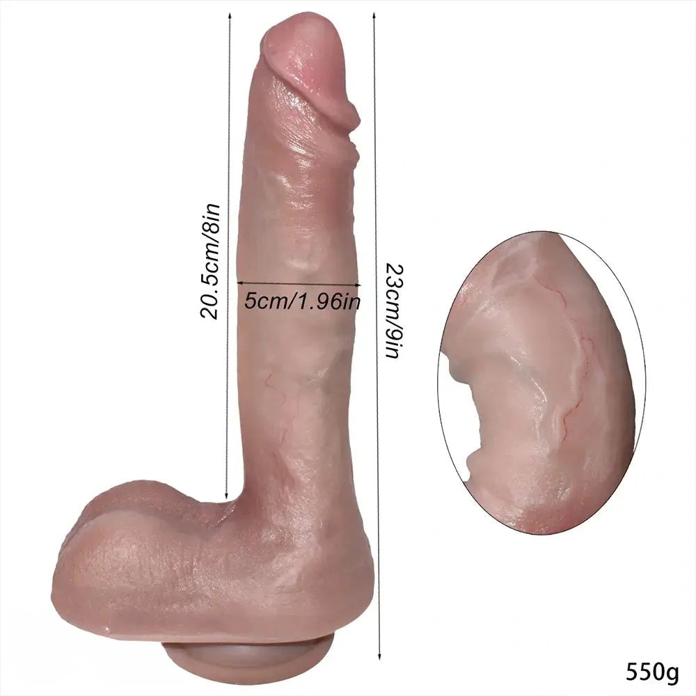 Flesh big realistic silicone dildo, photo 6