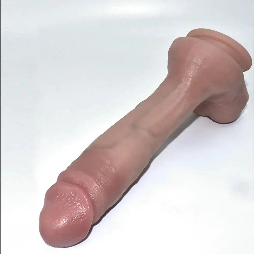 Flesh big realistic silicone dildo, photo 9