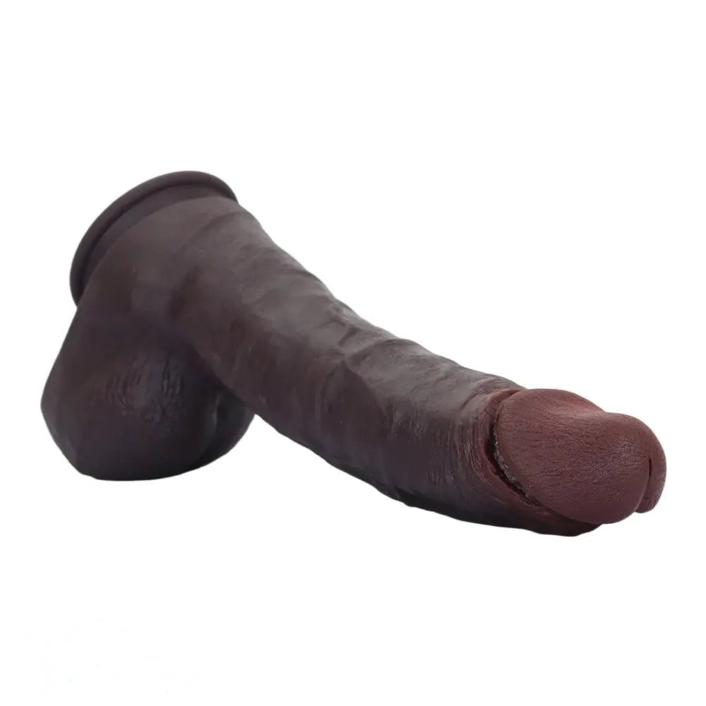 Coffee brown realistic suction cup dildo, photo 11