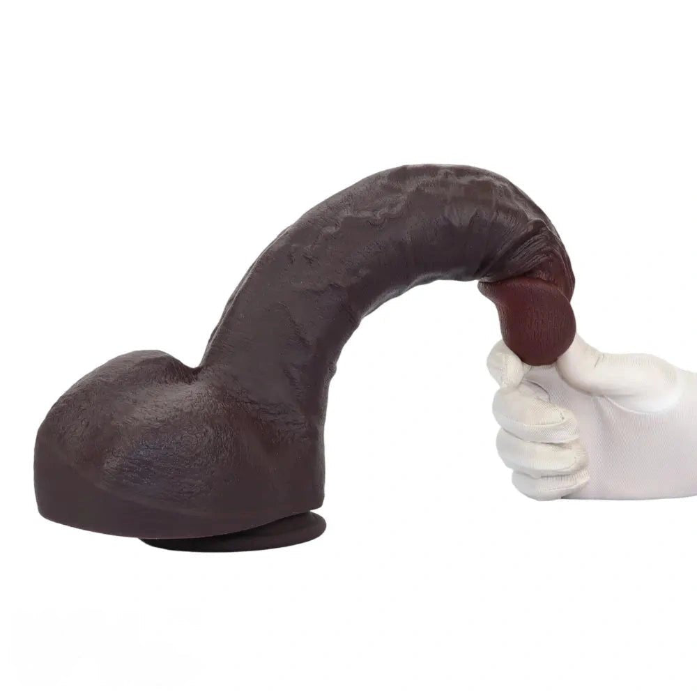 Coffee brown realistic suction cup dildo, photo 12