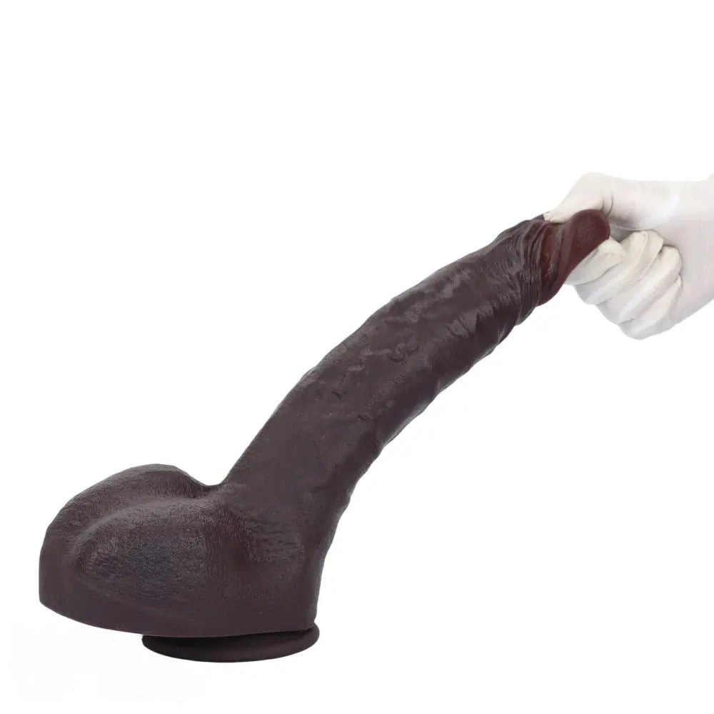 Coffee brown realistic suction cup dildo, photo 14