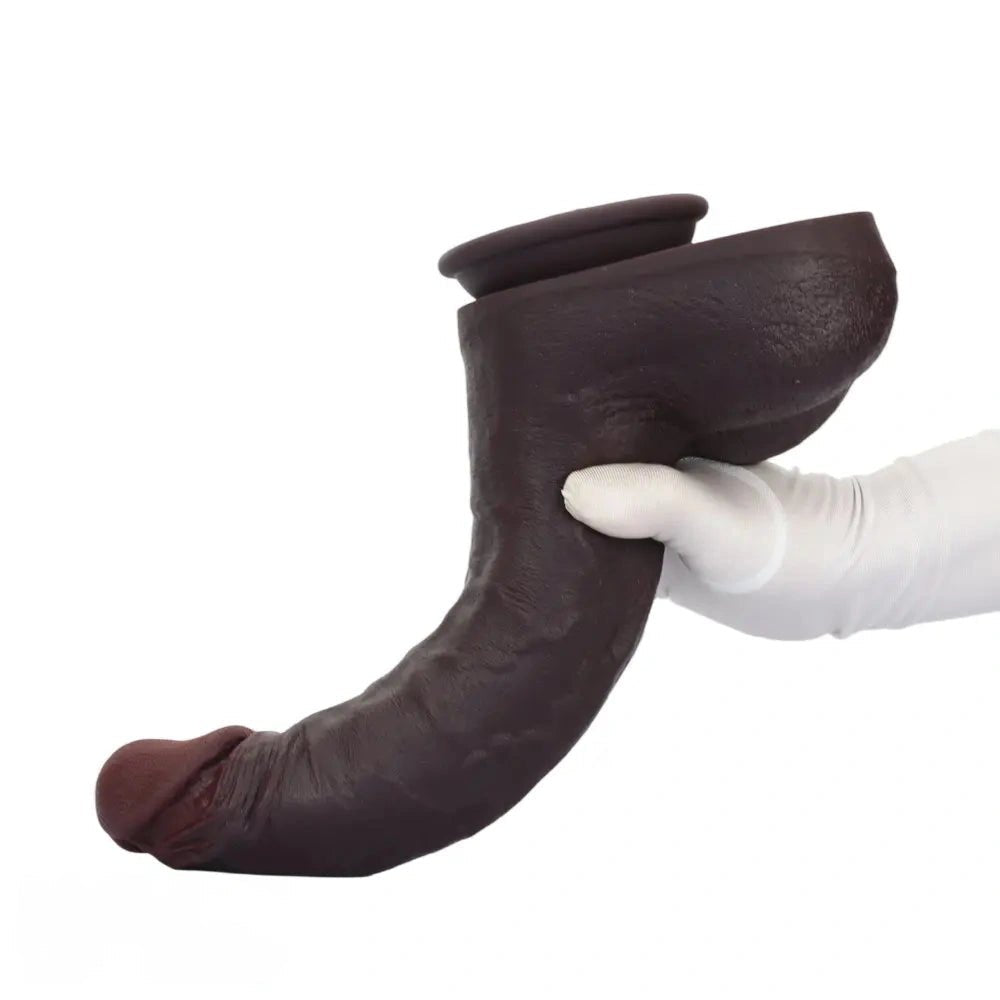 Coffee brown realistic suction cup dildo, photo 15