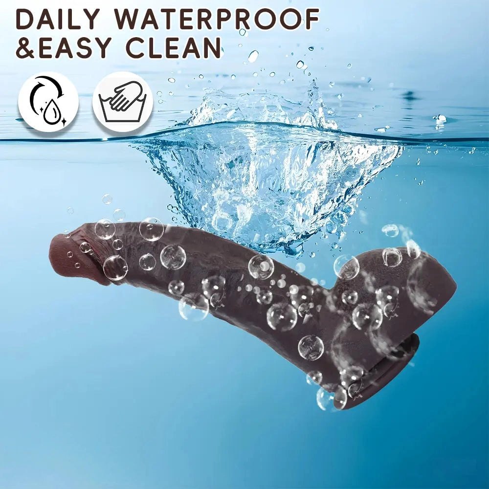 Coffee brown realistic suction cup dildo, photo 6