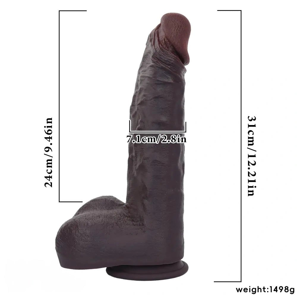 Coffee brown realistic suction cup dildo, photo 7