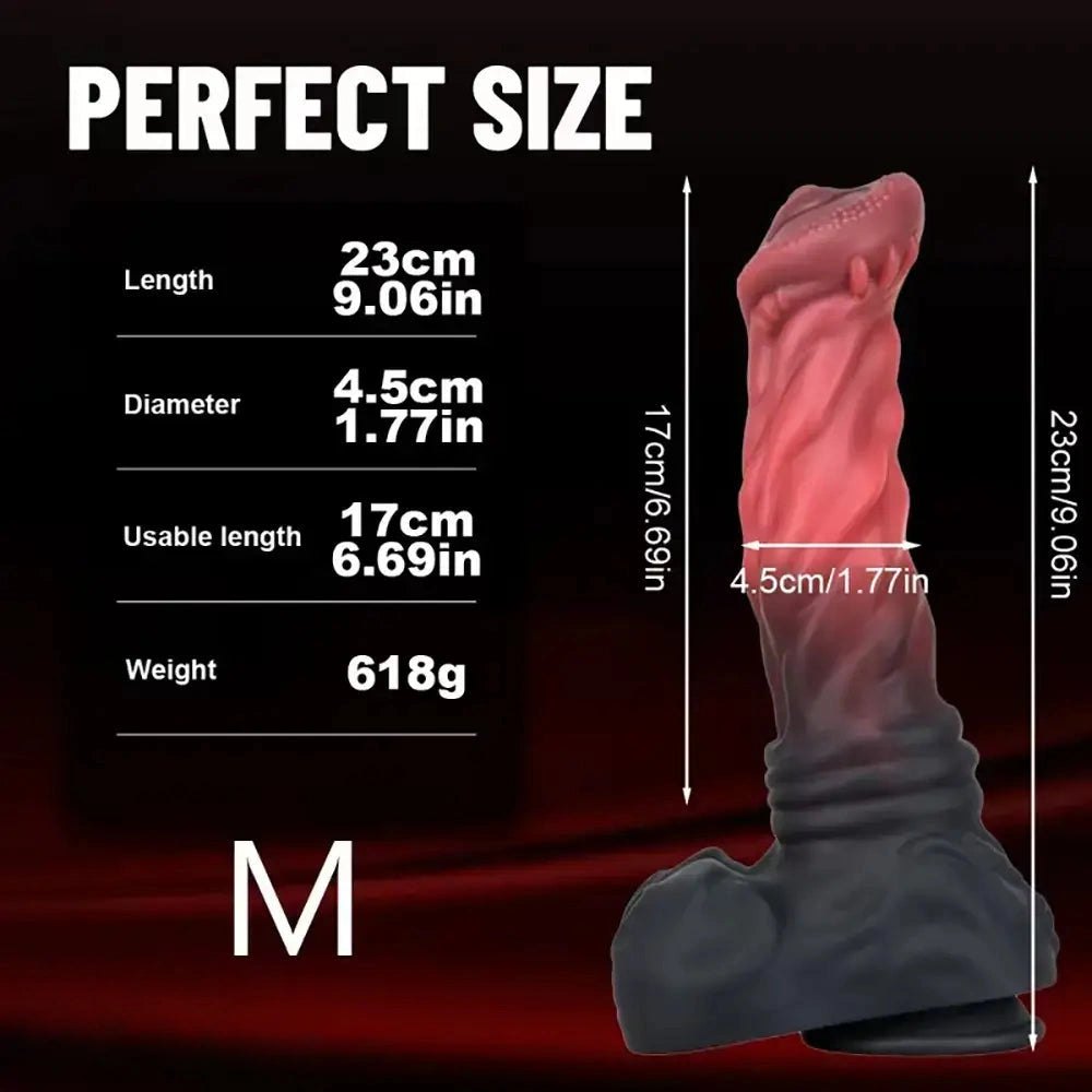 Red ridged animal silicone dildo, photo 6
