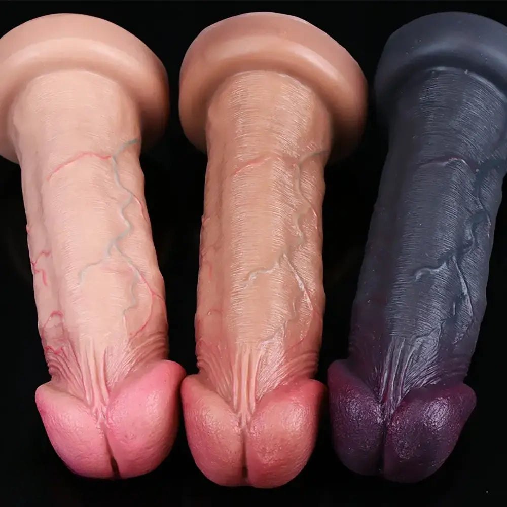 Realistic silicone dildo with suction cup base, photo 4