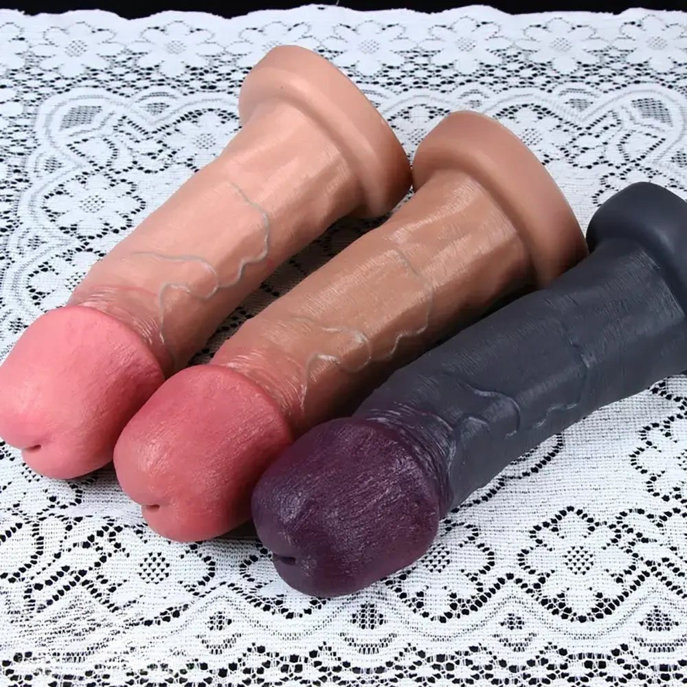 Realistic silicone dildo with suction cup base, photo 7