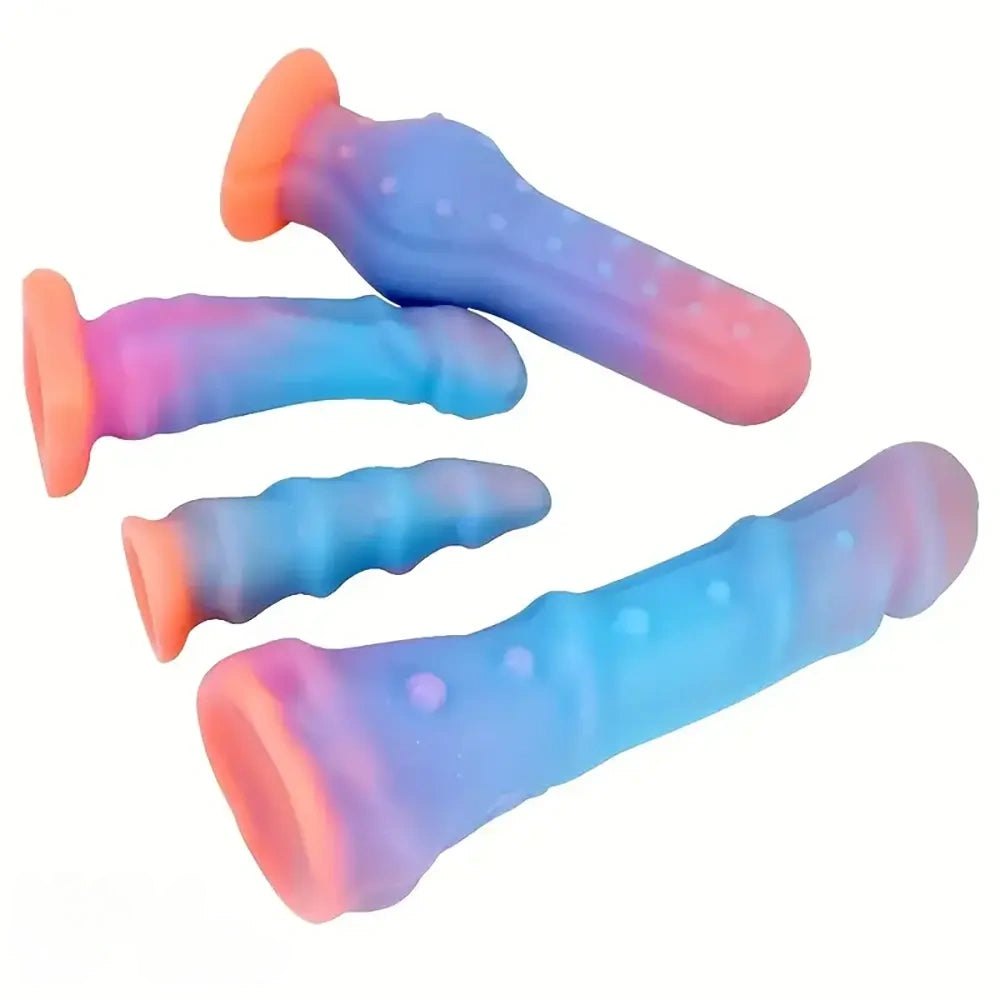 Colorful textured monster fantasy dildo, photo 1