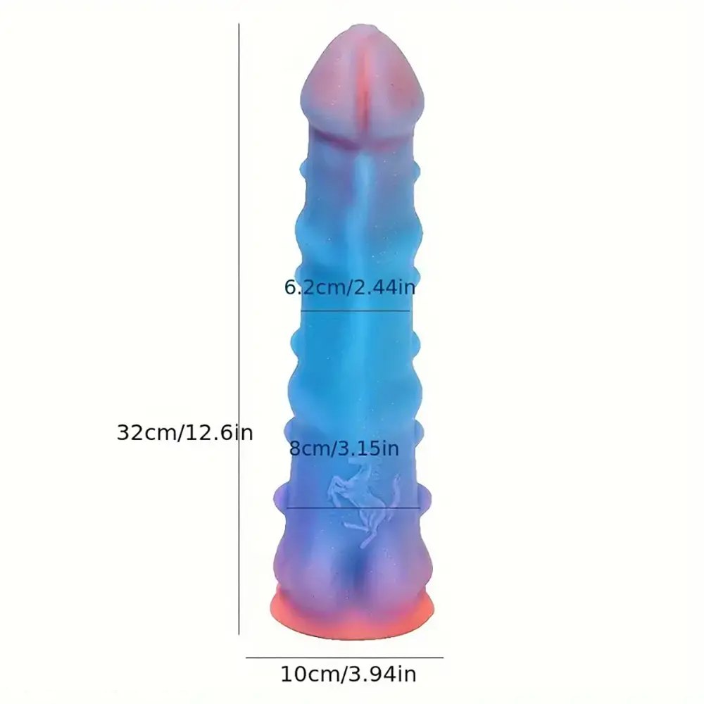 Colorful textured monster fantasy dildo, photo 9