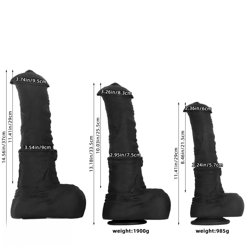 Black large thick silicone dildo, photo 11