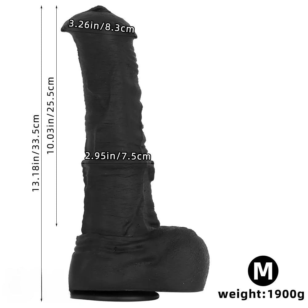 Black large thick silicone dildo, photo 13