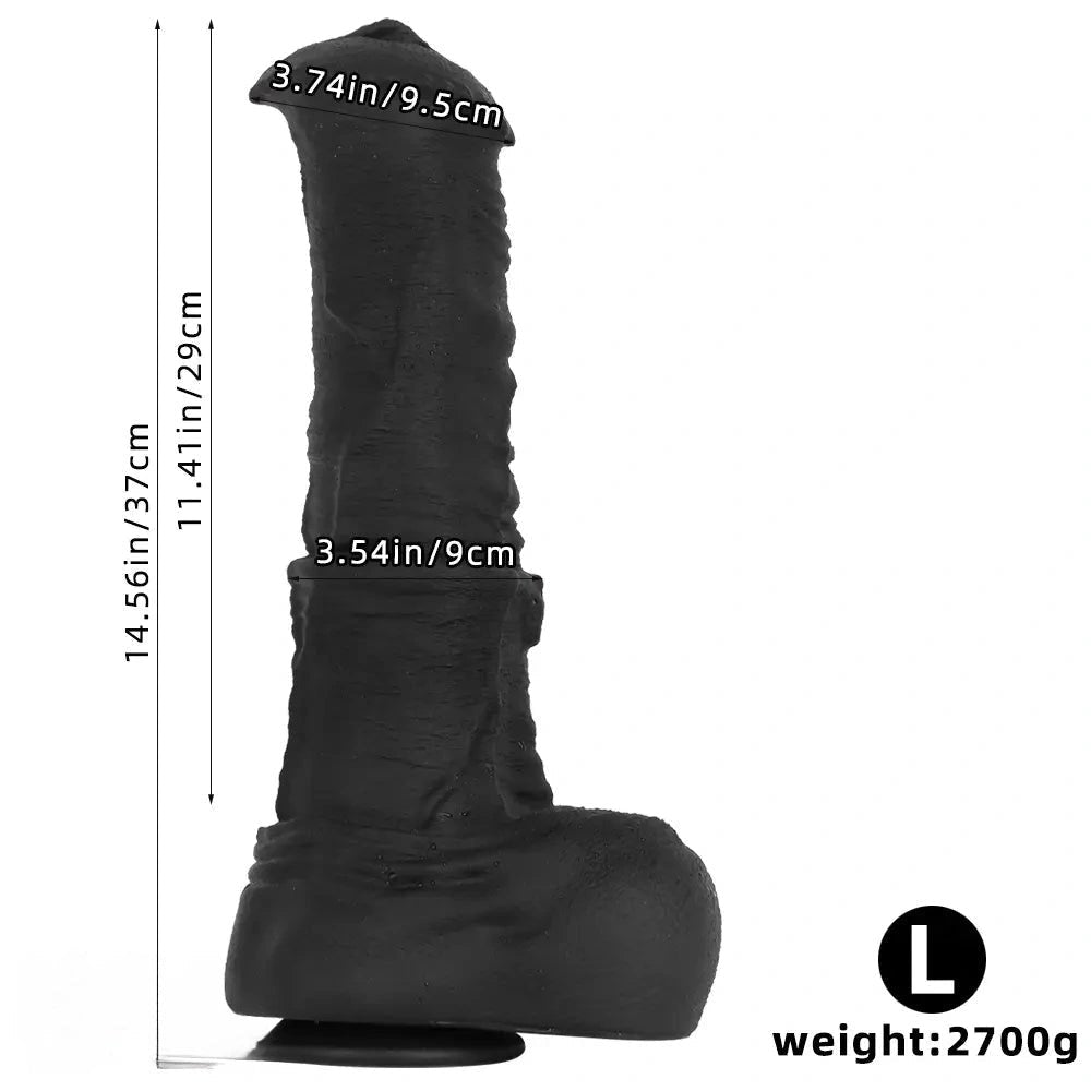 Black large thick silicone dildo, photo 14