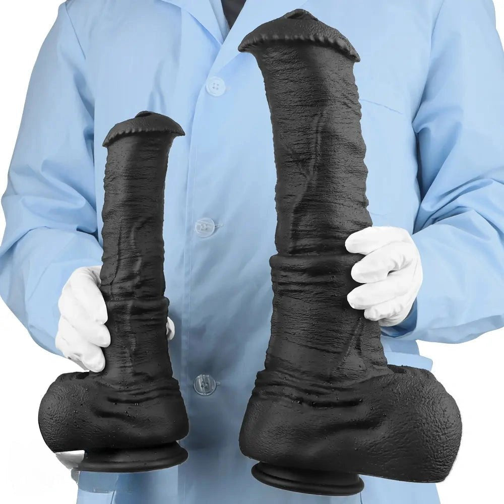 Black large thick silicone dildo, photo 15