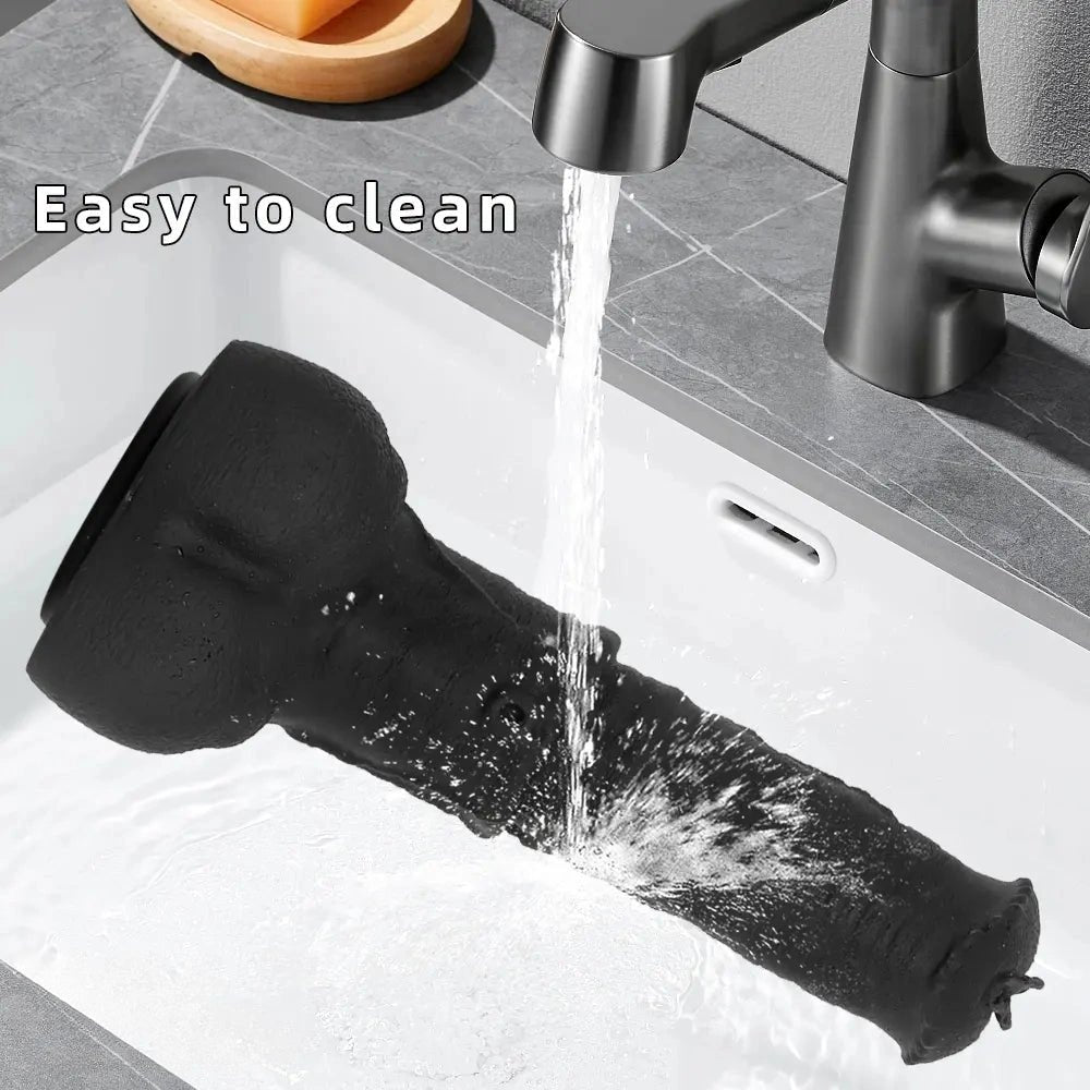 Black large thick silicone dildo, photo 5