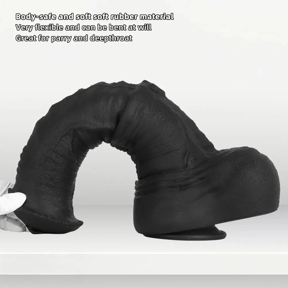 Black large thick silicone dildo, photo 8