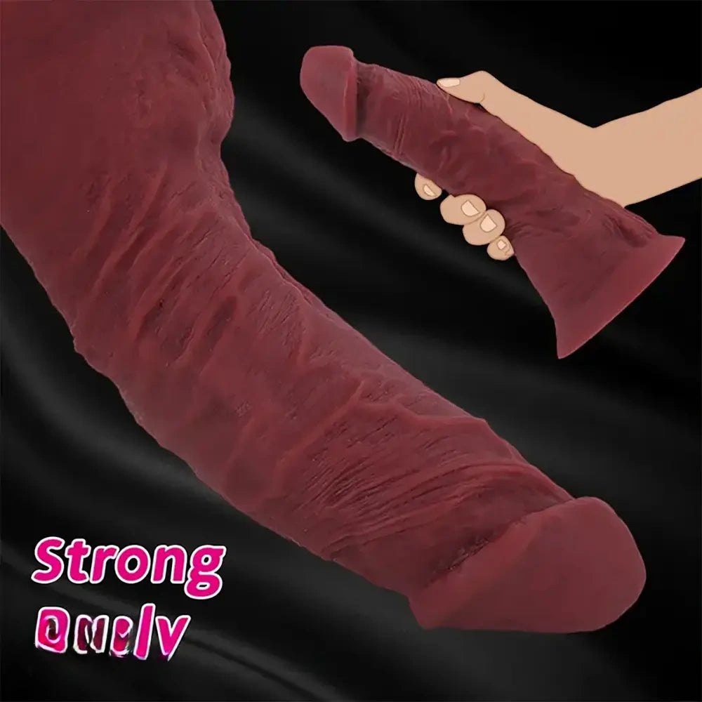 Brown thick silicone dildo, photo 10
