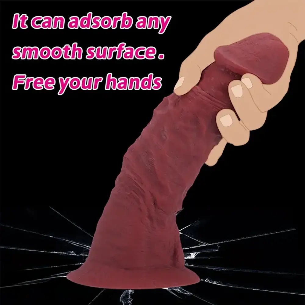 Brown thick silicone dildo, photo 9