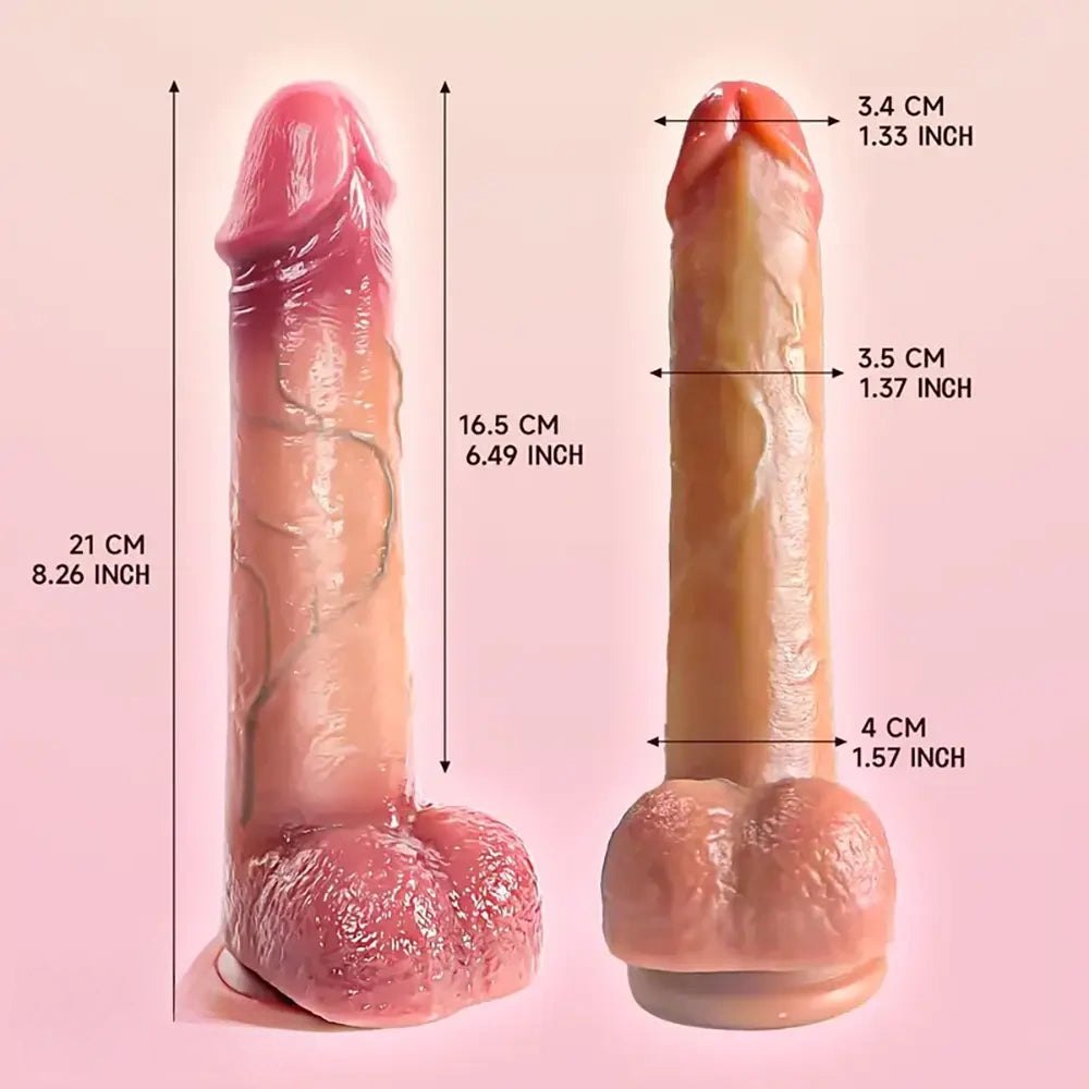 Flesh tone big uncut realistic silicone dildo, photo 3