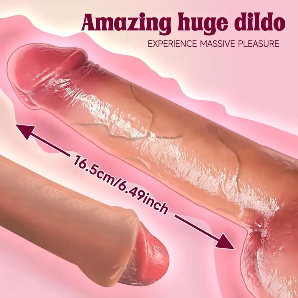 Flesh tone big uncut realistic silicone dildo, photo 4