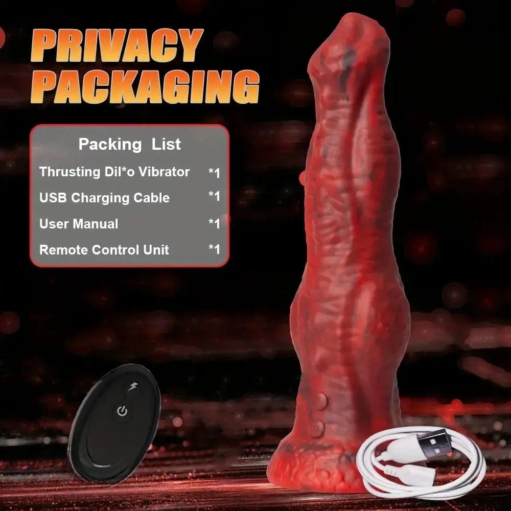 Red big thick silicone dildo, photo 2