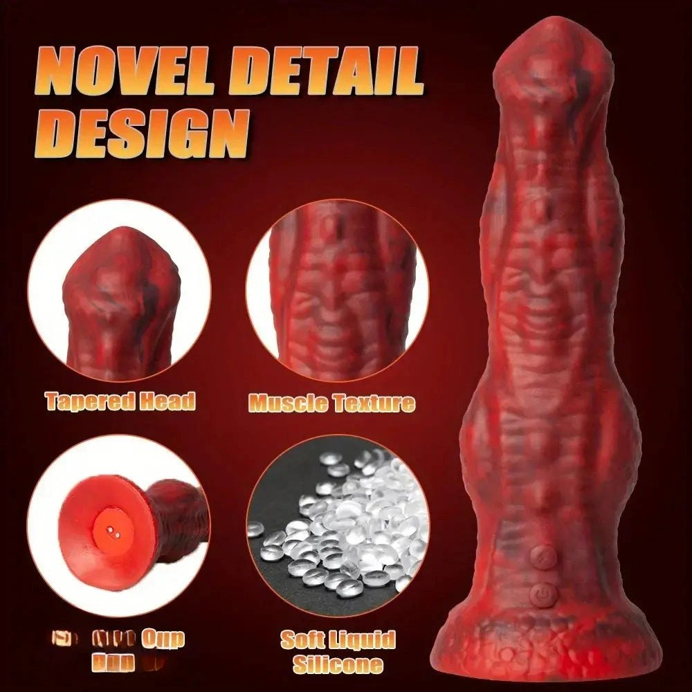 Red big thick silicone dildo, photo 4