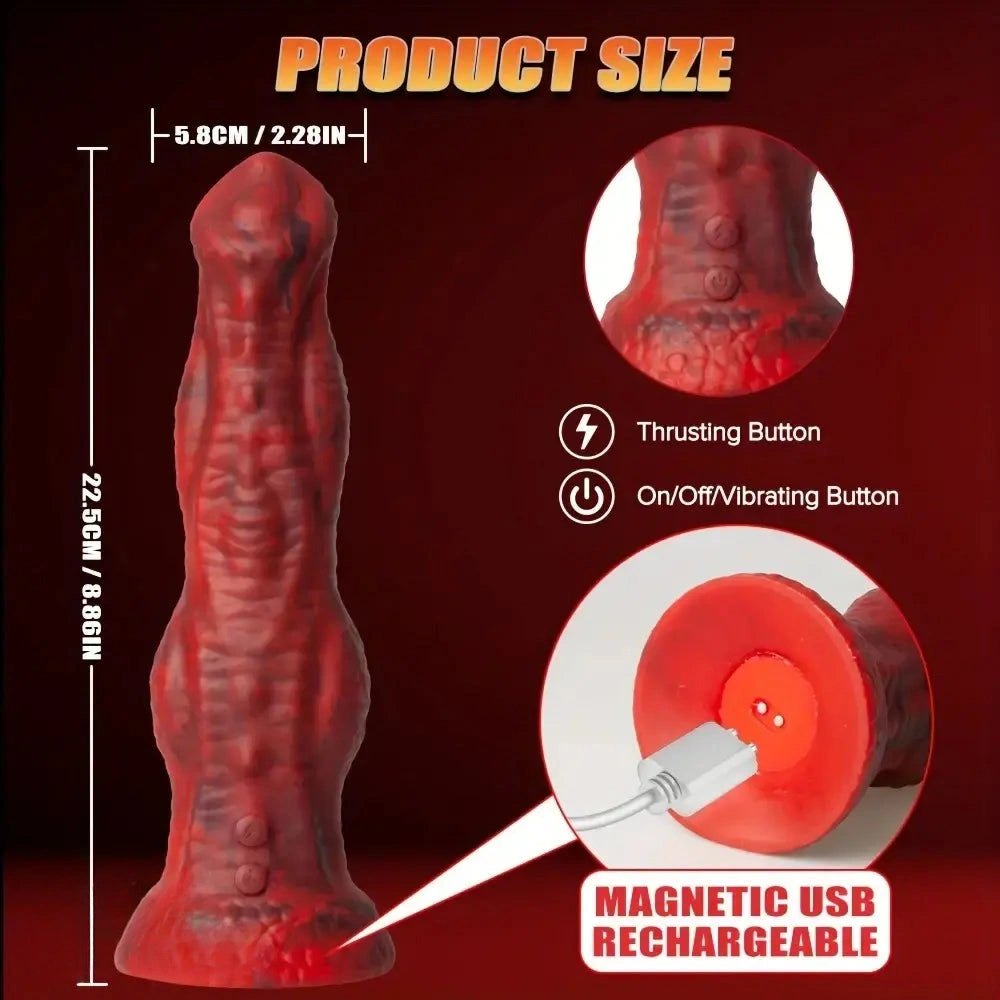 Red big thick silicone dildo, photo 5