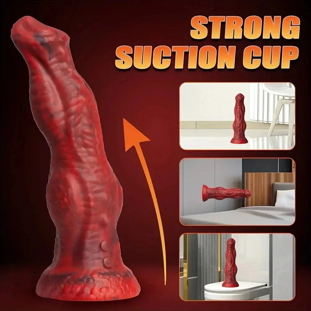 Red big thick silicone dildo, photo 6