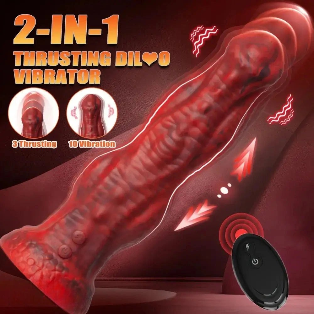 Red big thick silicone dildo, photo 7