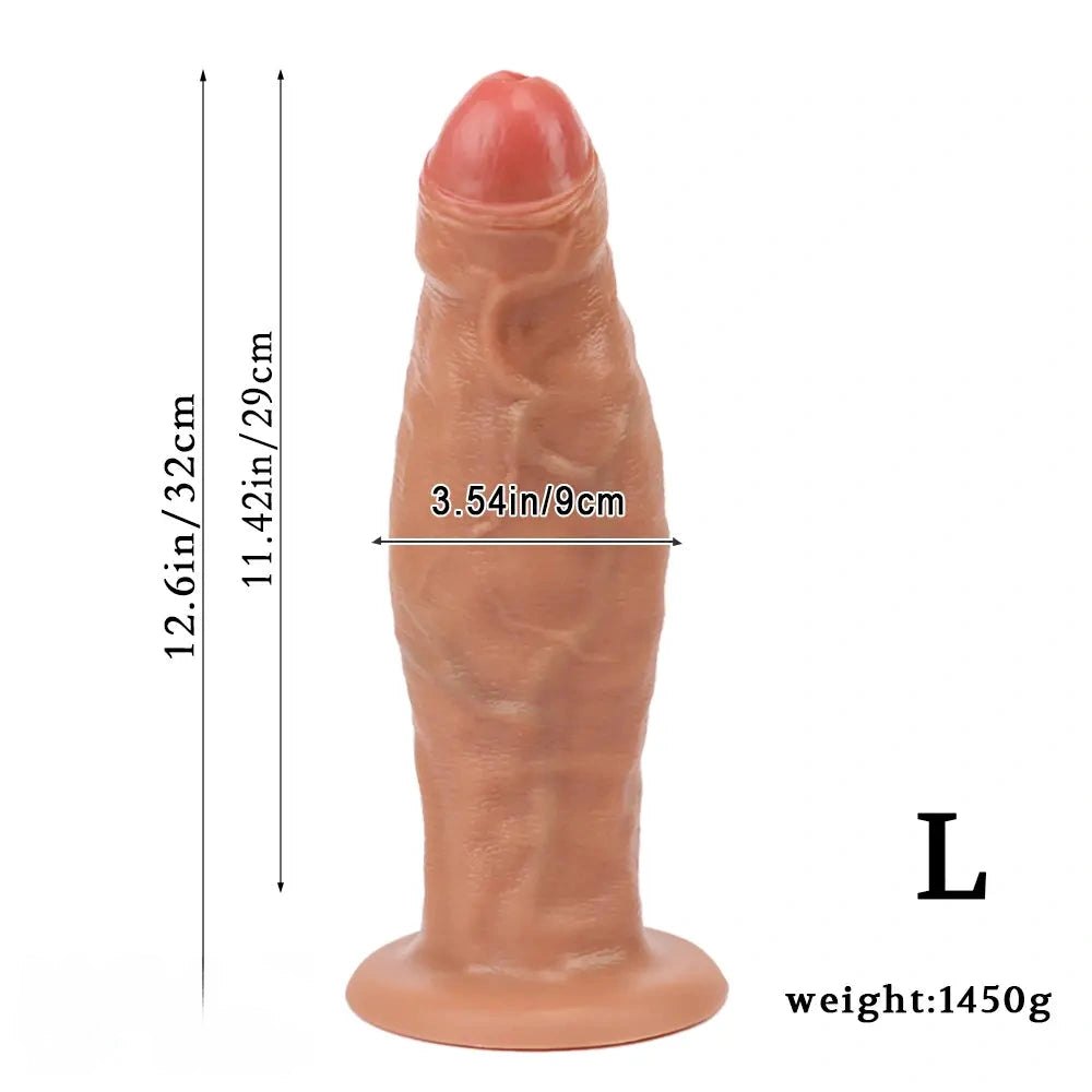 Flesh big realistic silicone dildo