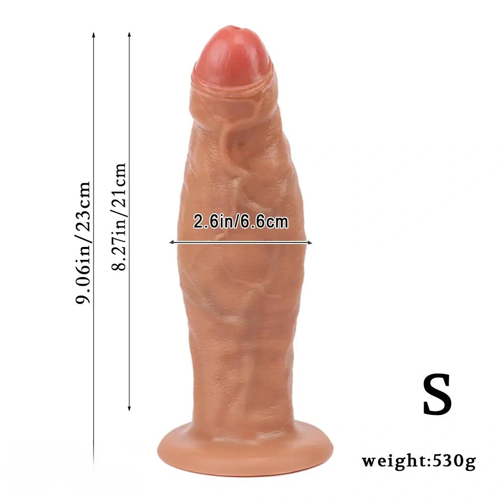 Flesh big realistic silicone dildo