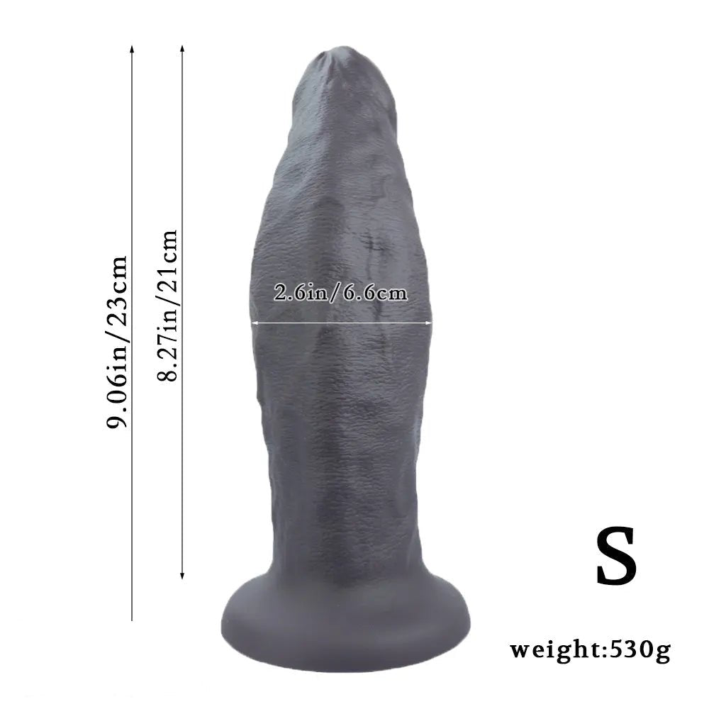 Silver big realistic silicone dildo