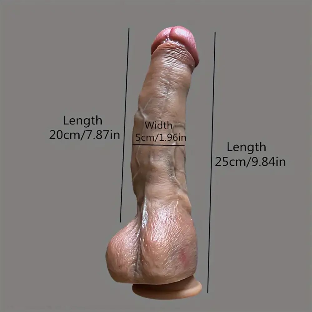 Flesh veined realistic silicone dildo, photo 3