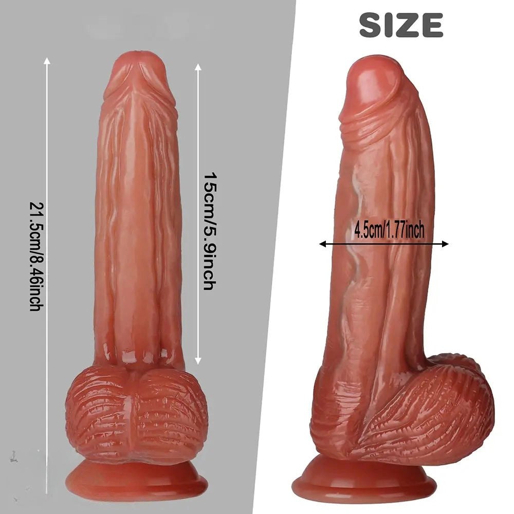 Flesh tone veiny realistic silicone dildo, photo 13