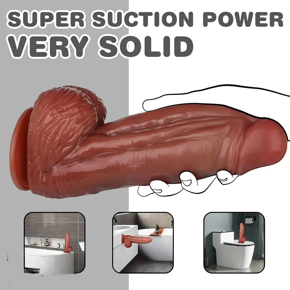 Flesh tone veiny realistic silicone dildo, photo 3