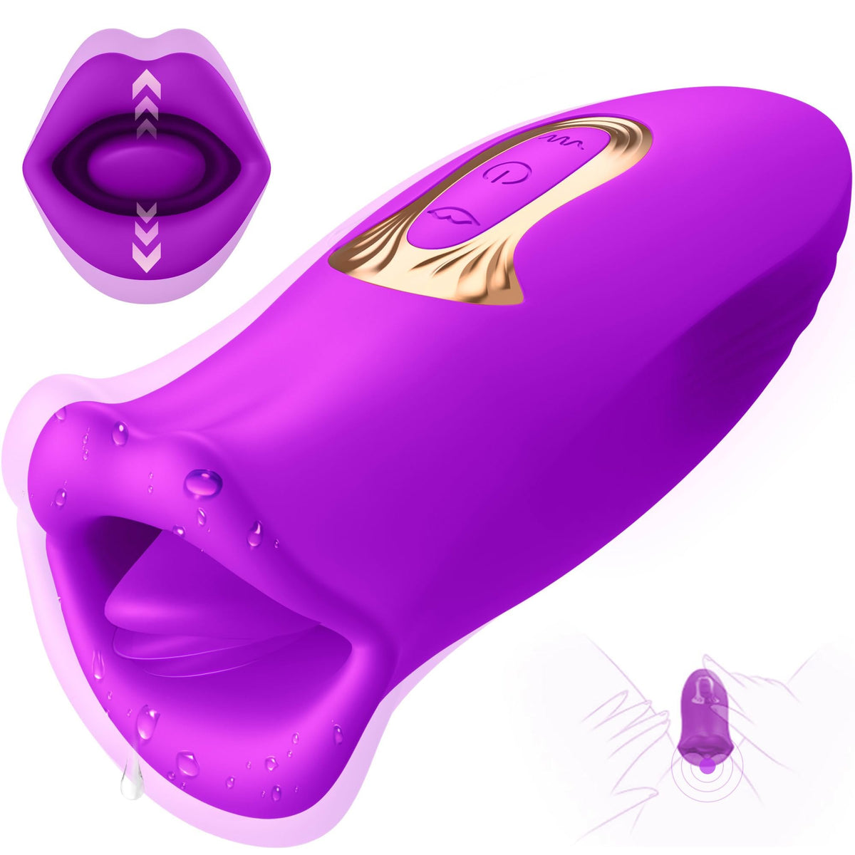 Purple lips shaped biting and vibrating toy