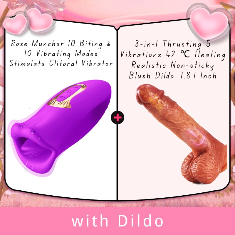 Purple lips shaped biting and vibrating toy