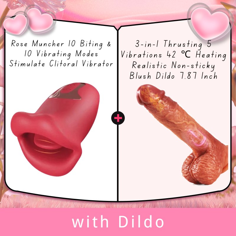 Red lips shaped biting and vibrating toy